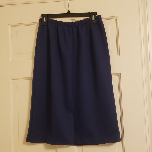 Pablo Collection navy blue and white skirt jacket set, 10 - Picture 8 of 10